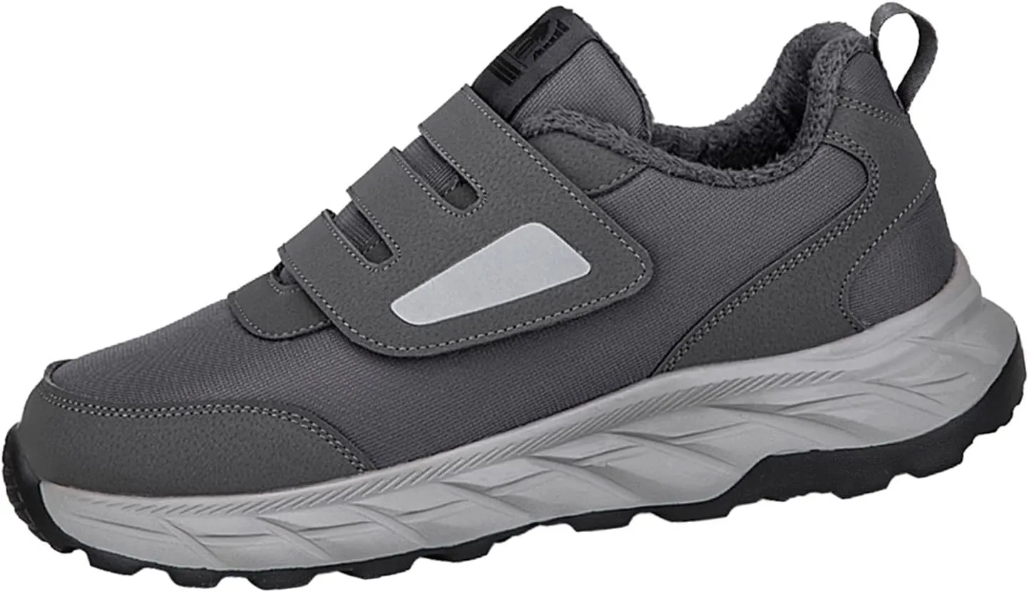 Men's Work Boots Waterproof Hiking Sneakers Fur Lined Ankle Boot Women Safety Shoes Non-Slip Slip On Platform Shoes Lightweight Comfortable Hike Grounded Footwear