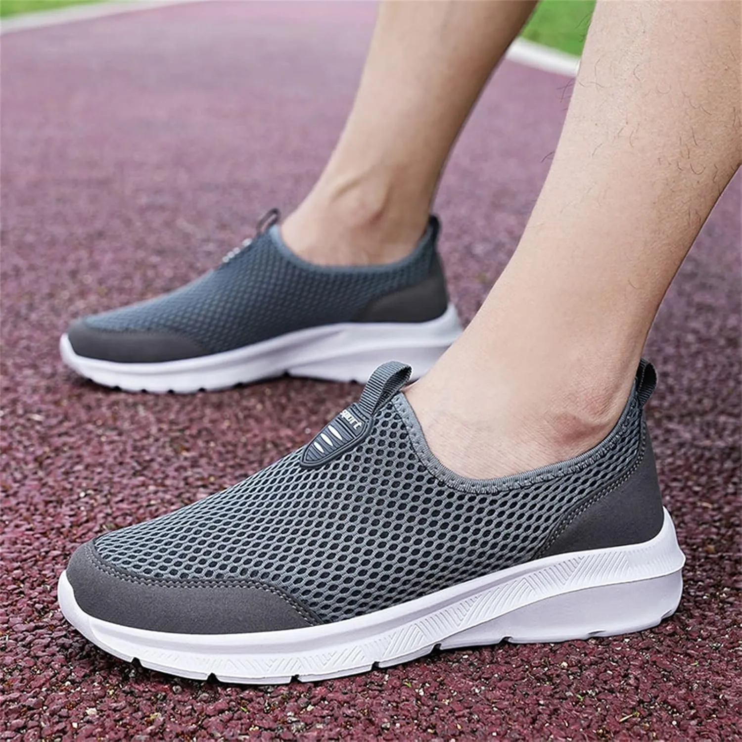 Non Slip Work Sport Shoes for Men Lace Up Lightweight Breathable Fashion Sneaker Arch Support Plantar Fasciitis