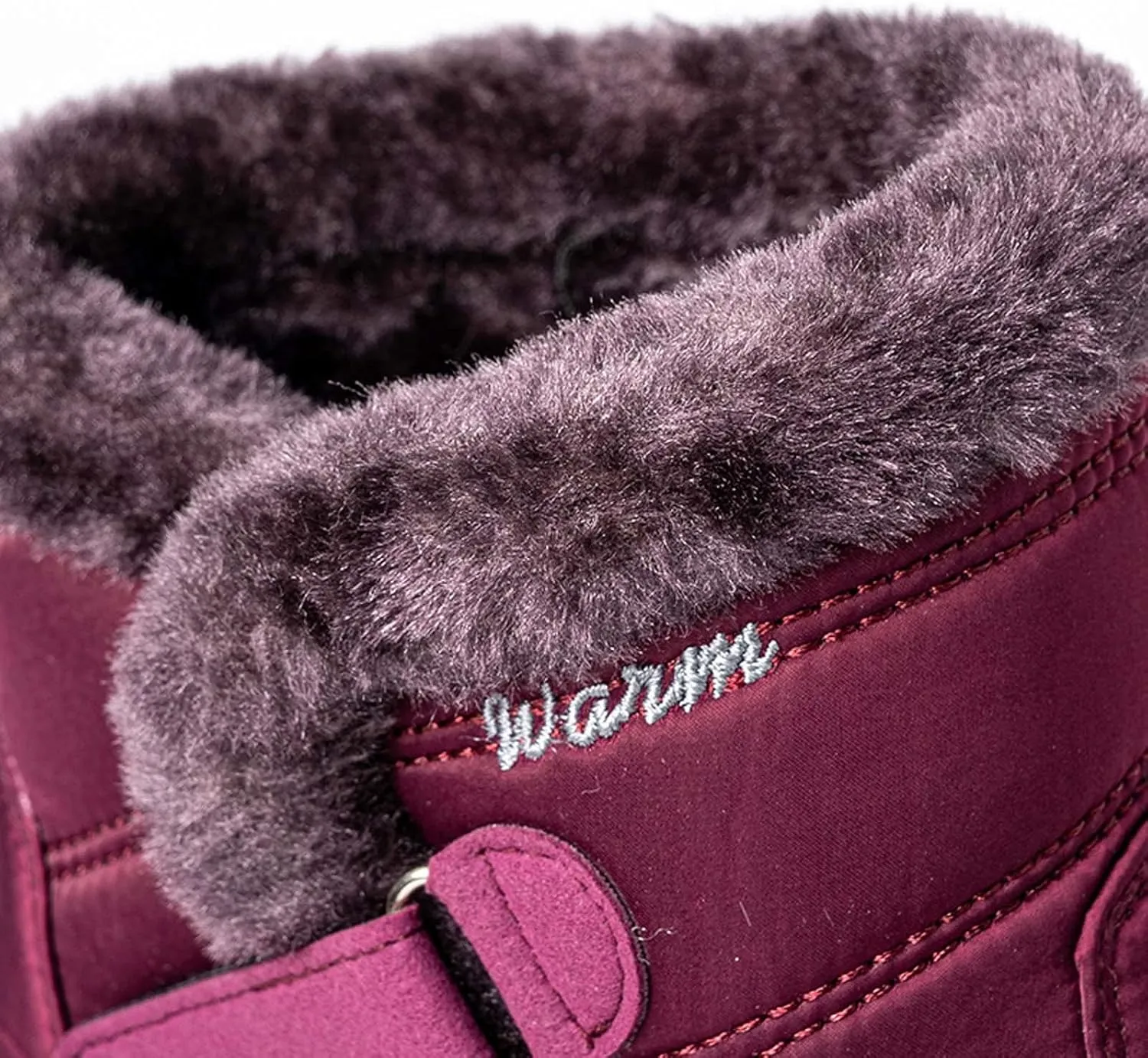 oiangi Womens Snow Boots Fashion Round Toe Keep Warm Ankle Shoes Plus Velvet Hook & Loop Flat Booties Winter Comfortable Casual Outdoor Ladies Shoes