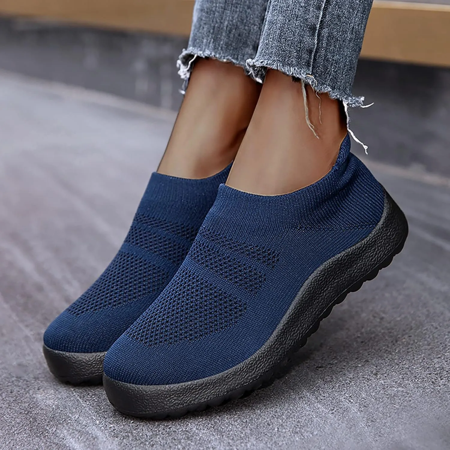 Platform Sneakers for Women Slip On Black Comfy Winter Shoes Women Brown Comfortable Walking Shoes for Women Black Non Slip Shoes for Women Plantar Fasciitis Women Slip On Tennis Shoes Size 8
