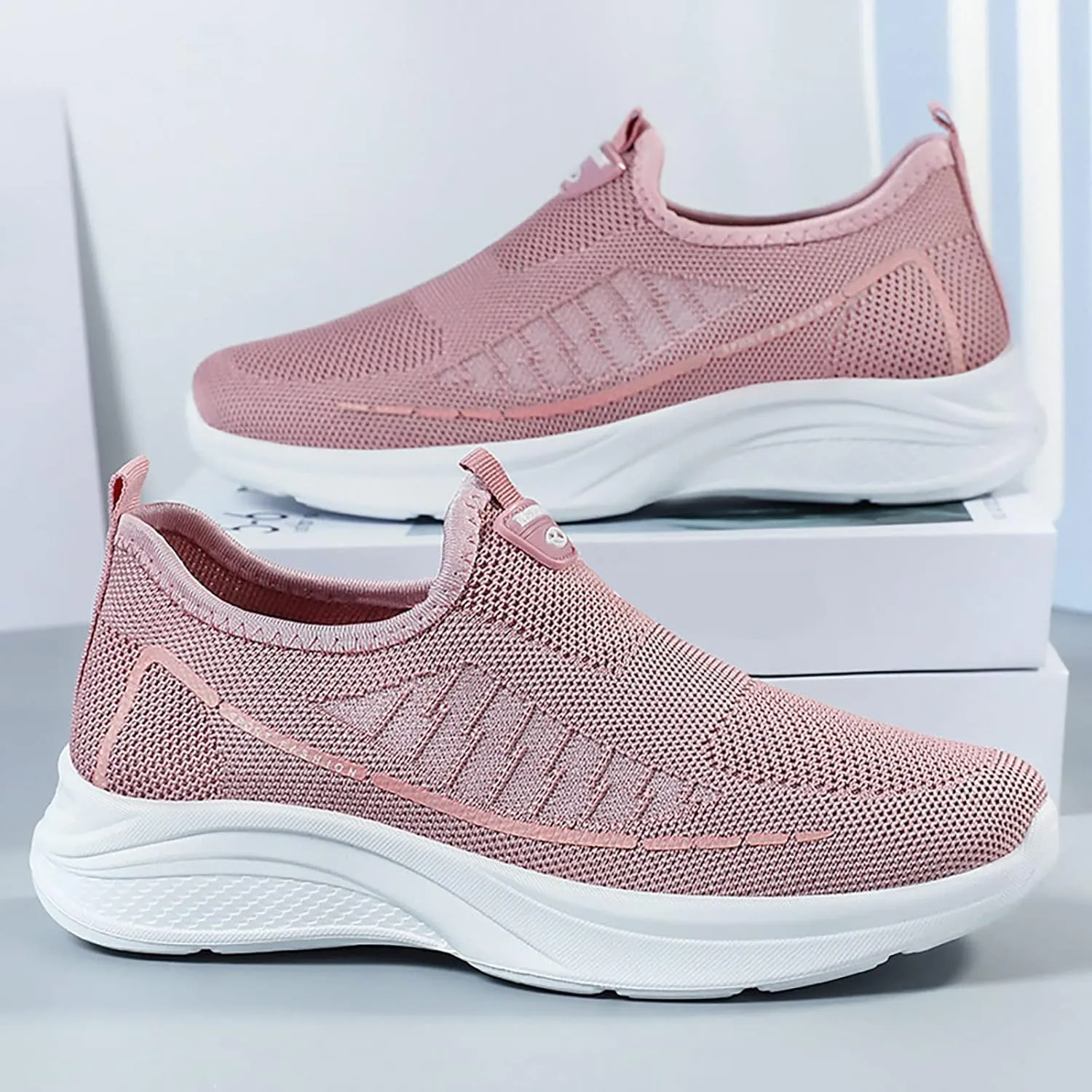 Platform Sneakers for Women Slip On Zapatos Antiderrapantes para Mujer Casual Shoes for Women Trendy Slip Ons Womens Black Size 7 Wide Sneakers Zapatos De Piel para Mujer Suaves Y Comodos De Vestir