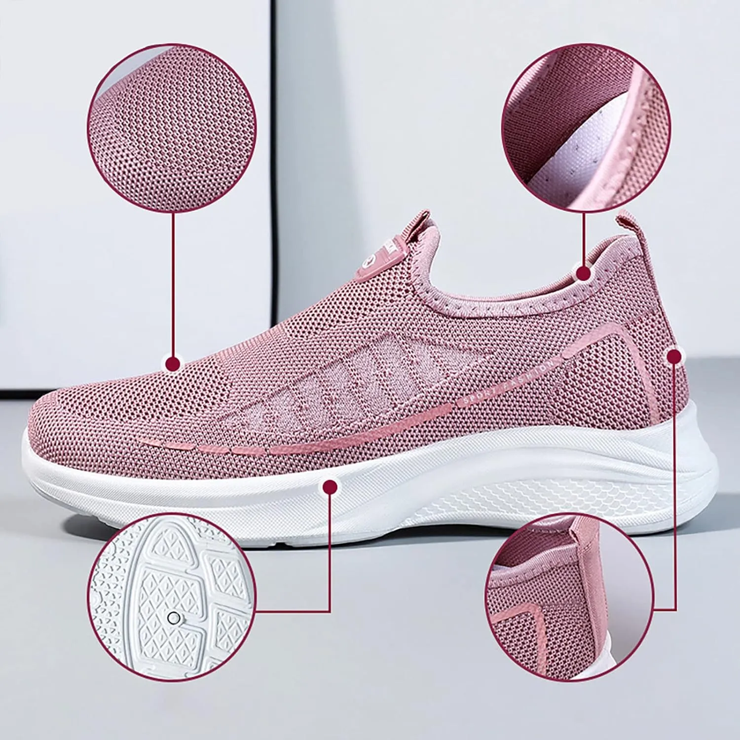 Platform Sneakers for Women Slip On Zapatos Antiderrapantes para Mujer Casual Shoes for Women Trendy Slip Ons Womens Black Size 7 Wide Sneakers Zapatos De Piel para Mujer Suaves Y Comodos De Vestir