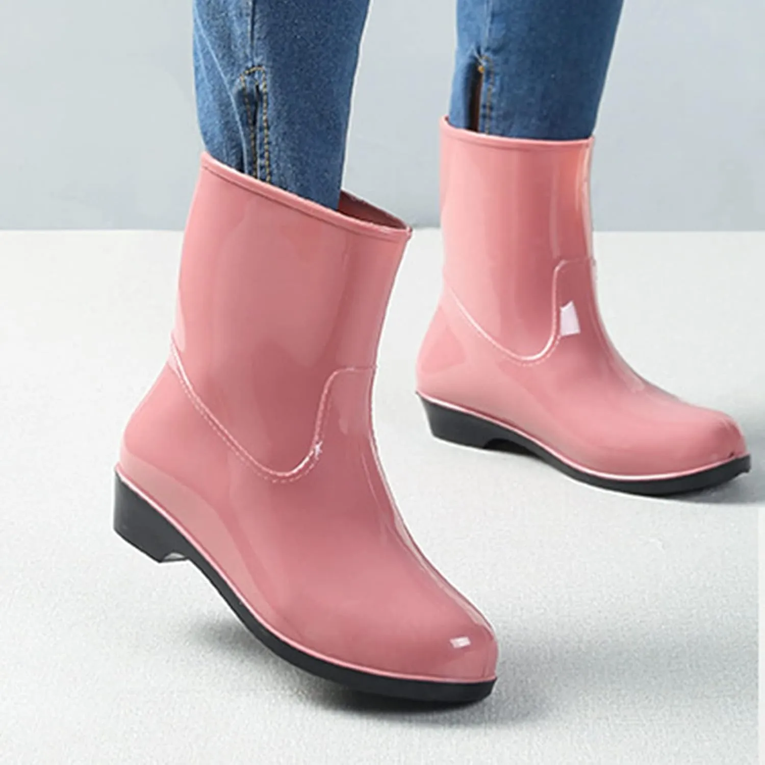 Rain Boots Women Tall Waterproof Mens Grounded Footwear Booties To Wear with Dresses Work Barefoot Shoes Packable Tall Rain Boots for Women Waterproof Chelsea Boots