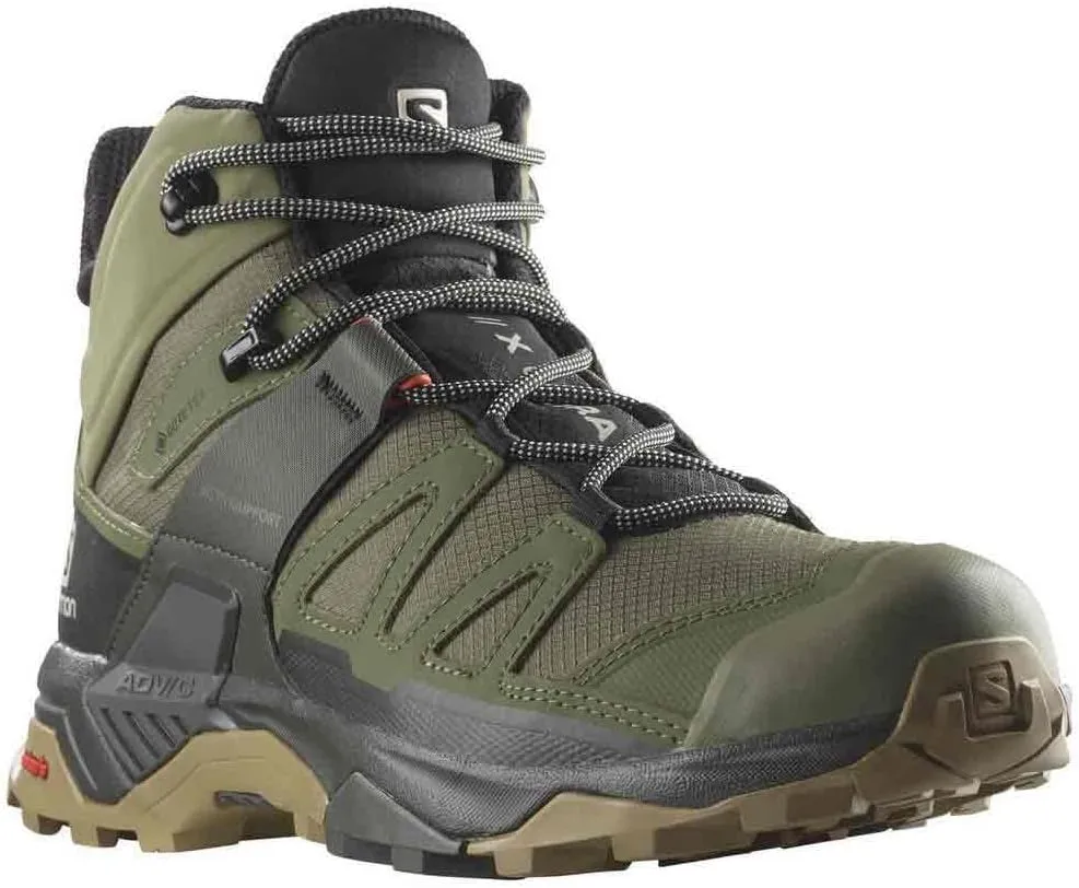 Salomon X Ultra 4 Mid GTX Hiking Boots Mens Sz 13 Deep Lichen Green/Peat/Kelp