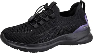 SBGMoSJ Walking Sneakers for Women 2023 Black Slip On Tennis Shoes Female Casual Flat Shoes for Women Wide Width Womens Tennis Shoes Size 10 Wide Width Walking Shoes Women Wide Width