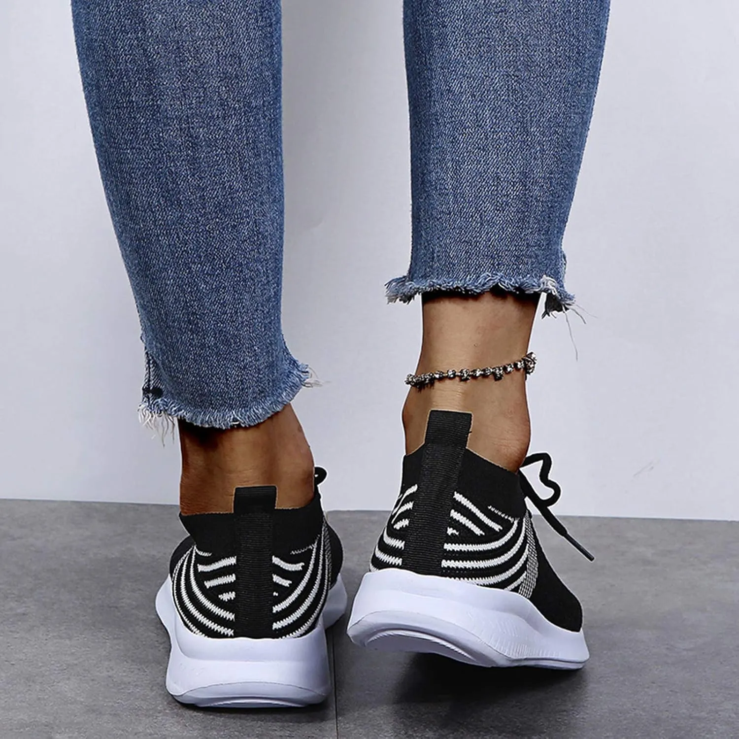SBGMoSJ Wide Toe Box Shoes Women Sneakers Dark Brown Slip On Sneakers for Women Womens Shoes Casual Fall Wedge Heel Platform Sneakers for Women 2023 Non Slip Tenis Antideslizante para Mujer