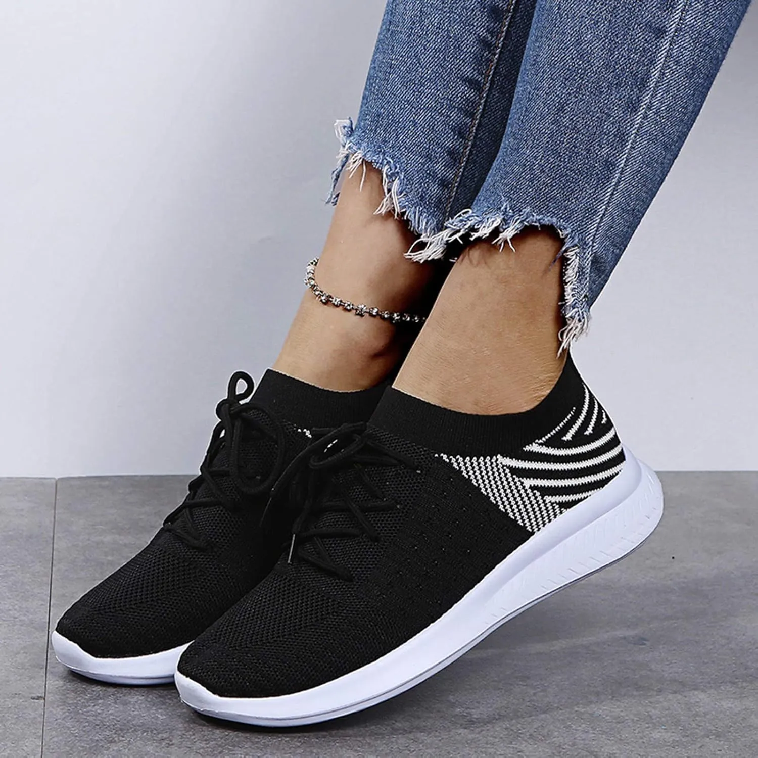 SBGMoSJ Wide Toe Box Shoes Women Sneakers Dark Brown Slip On Sneakers for Women Womens Shoes Casual Fall Wedge Heel Platform Sneakers for Women 2023 Non Slip Tenis Antideslizante para Mujer