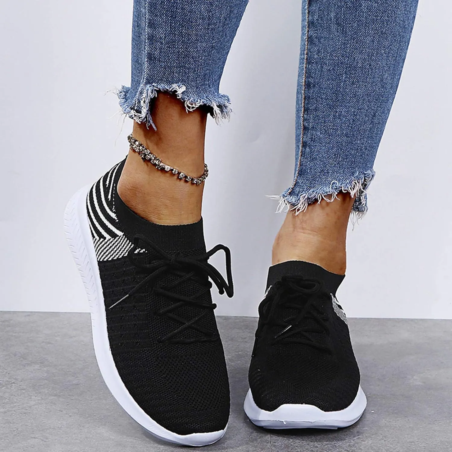 SBGMoSJ Wide Toe Box Shoes Women Sneakers Dark Brown Slip On Sneakers for Women Womens Shoes Casual Fall Wedge Heel Platform Sneakers for Women 2023 Non Slip Tenis Antideslizante para Mujer