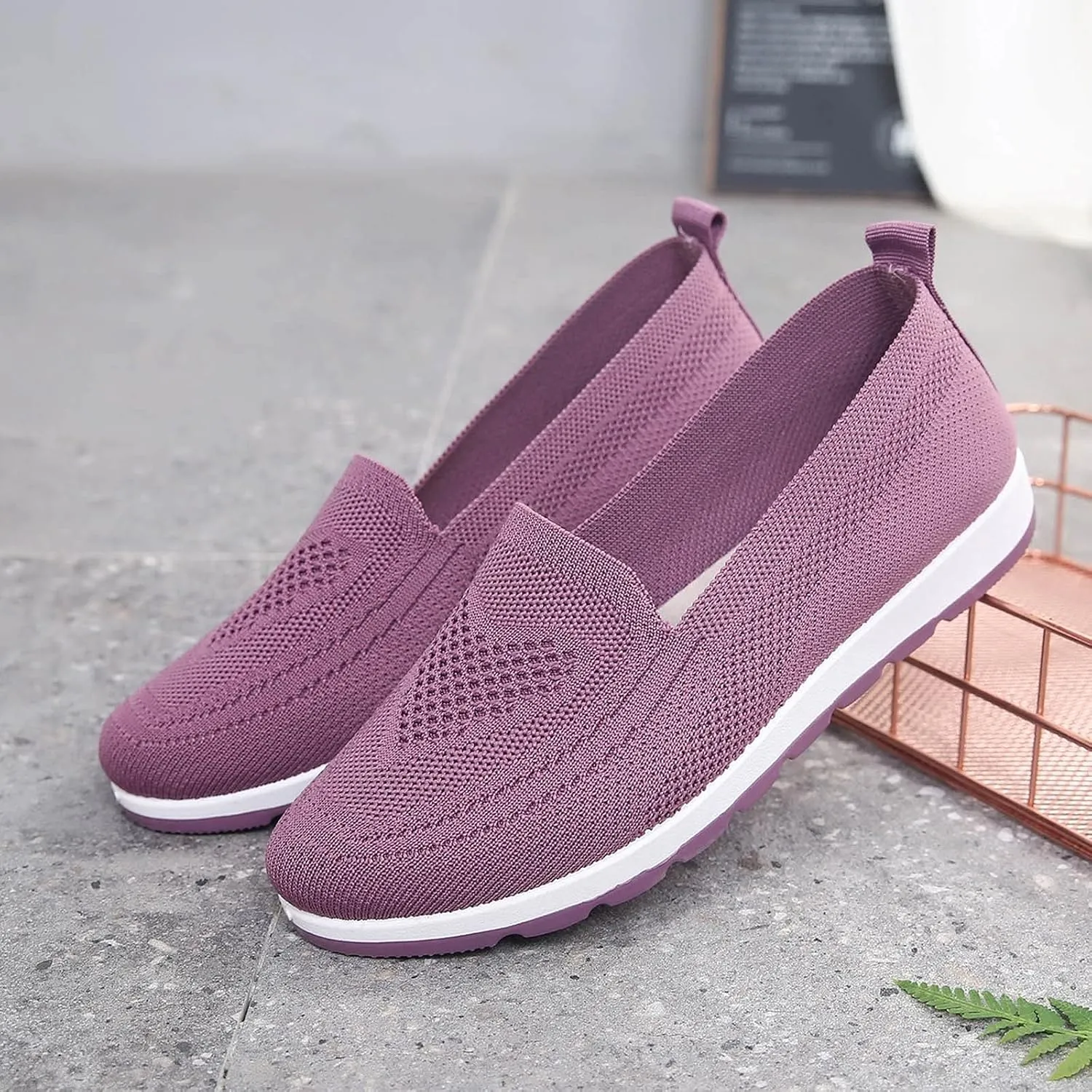 SBGMoSJ Womens Fashion Sneakers 2023 Trendy Slip On Shoes Women Wide Winter All White Running Shoes Women Plantar Fasciitis Shoes Women Black Flats Womens Black Sneakers Size 8 Casual