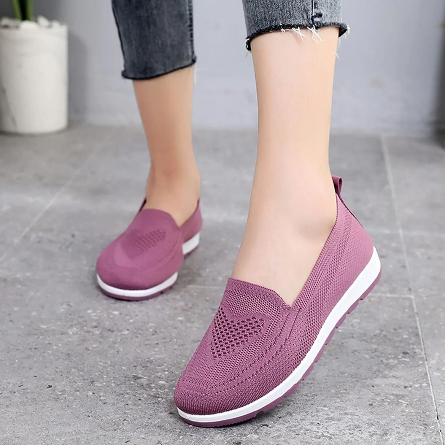SBGMoSJ Womens Fashion Sneakers 2023 Trendy Slip On Shoes Women Wide Winter All White Running Shoes Women Plantar Fasciitis Shoes Women Black Flats Womens Black Sneakers Size 8 Casual