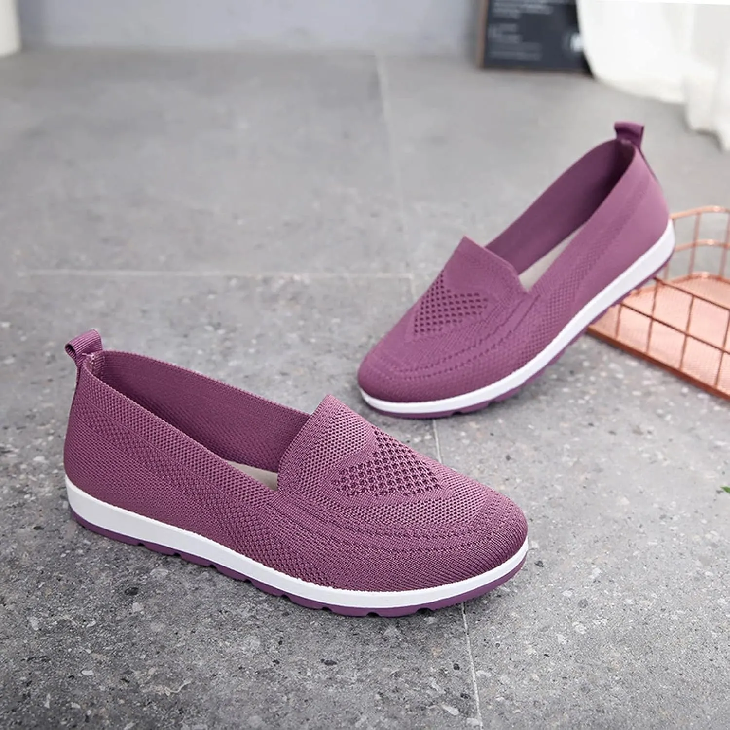 SBGMoSJ Womens Fashion Sneakers 2023 Trendy Slip On Shoes Women Wide Winter All White Running Shoes Women Plantar Fasciitis Shoes Women Black Flats Womens Black Sneakers Size 8 Casual