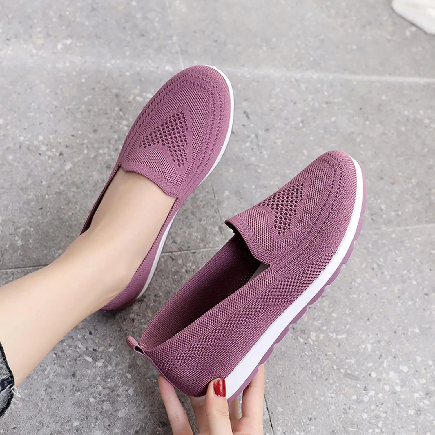 SBGMoSJ Womens Fashion Sneakers 2023 Trendy Slip On Shoes Women Wide Winter All White Running Shoes Women Plantar Fasciitis Shoes Women Black Flats Womens Black Sneakers Size 8 Casual