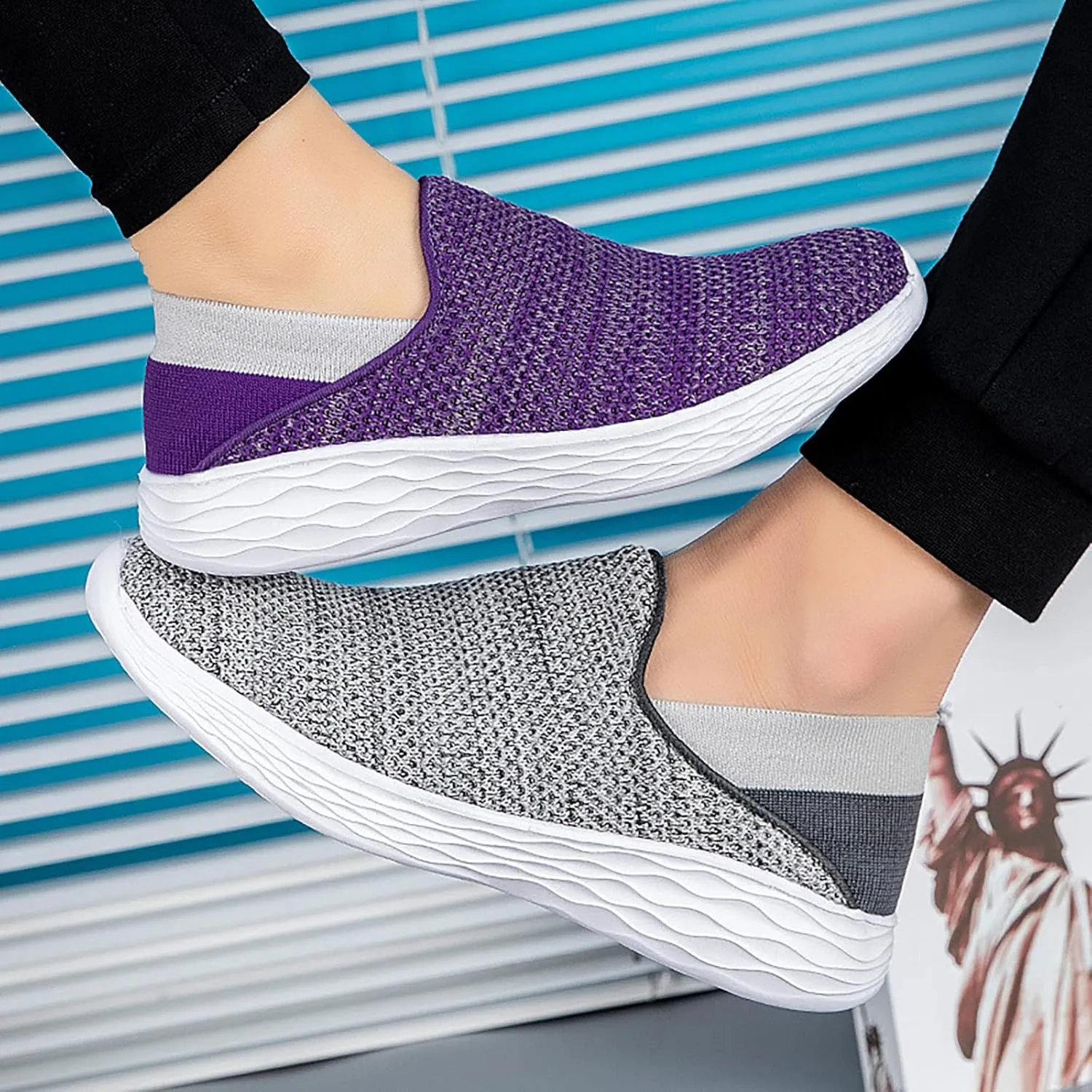 SBGMoSJ Womens Fashion Sneakers Black Wedge Women Slip On Sneakers Wide Width Nurse Shoes for Women Black Womens Sneakers 7.5 2023 Cycling Shoes Women Outdoor