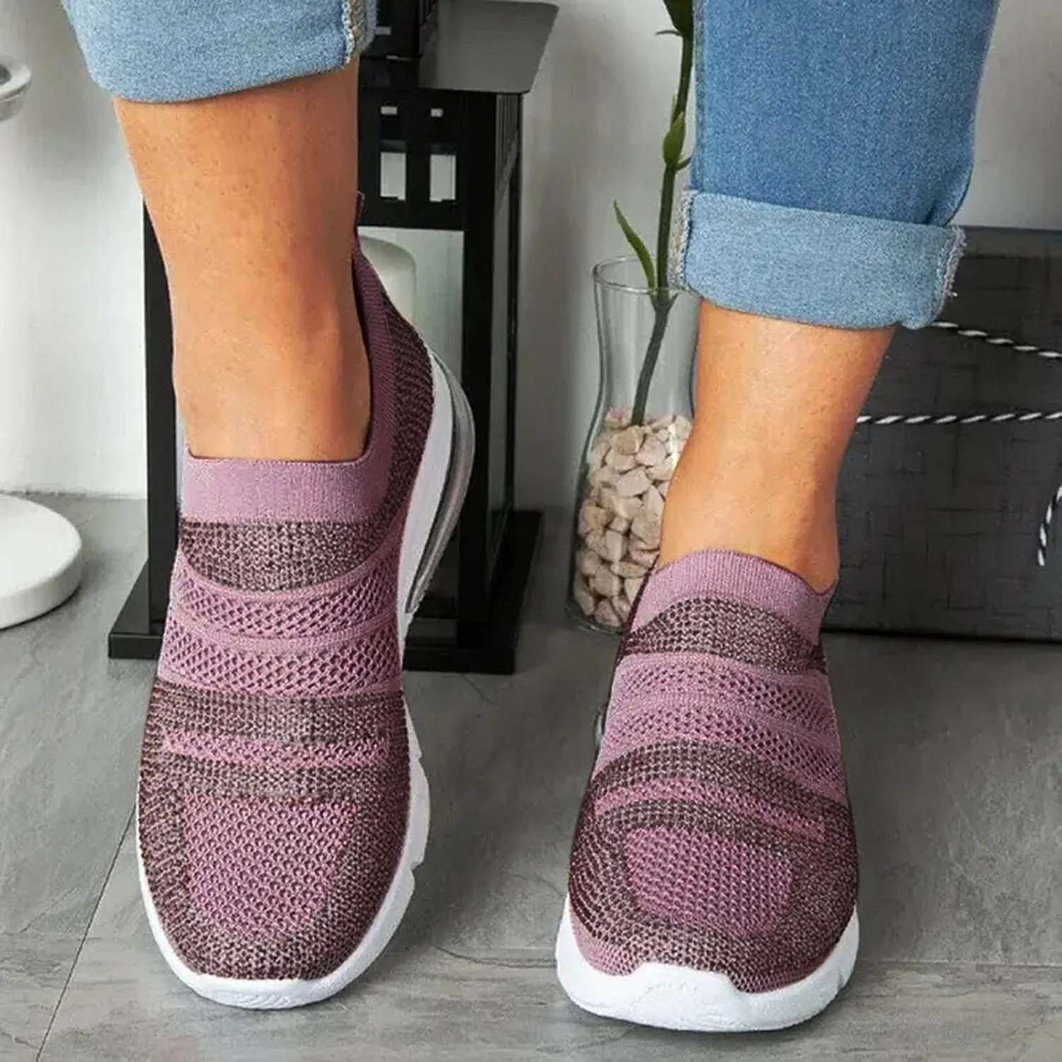 SBGMoSJ Womens High Top Sneakers Fashion Orthopedic Black Work Shoes for Women Slip On Tennis Shoes Women Wide Womens Running Shoes Size 10 Wide Extra Wide Slip On Tennis Shoes for Women