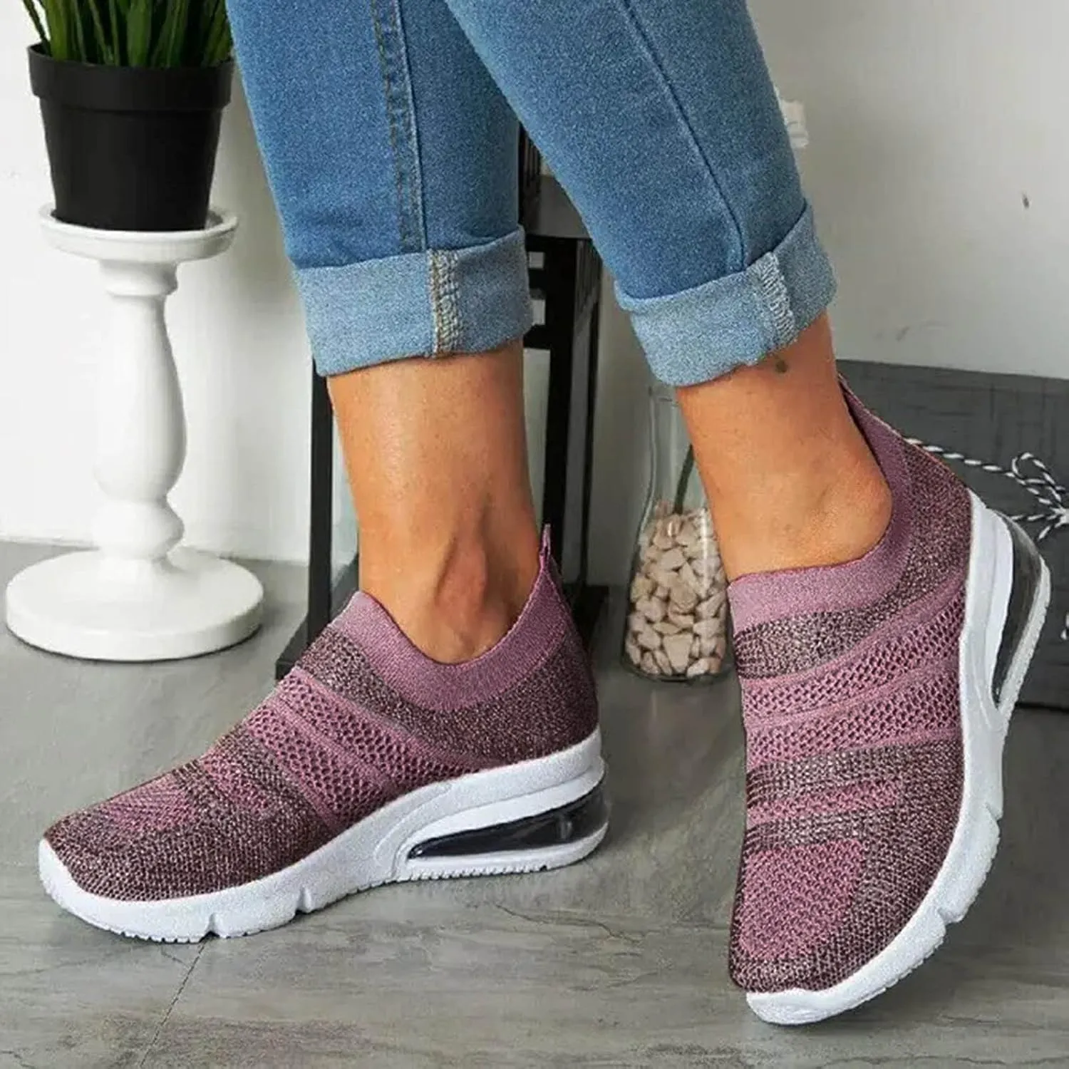 SBGMoSJ Womens High Top Sneakers Fashion Orthopedic Black Work Shoes for Women Slip On Tennis Shoes Women Wide Womens Running Shoes Size 10 Wide Extra Wide Slip On Tennis Shoes for Women