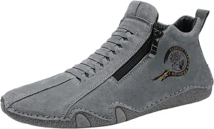 Slip on Walking Shoes for Men Casual Dressy PU Leather Memory Foam Breathable Lightweight Fashion Sneakers Non Slip Arch Support Cushioning Athletic Running Shoes