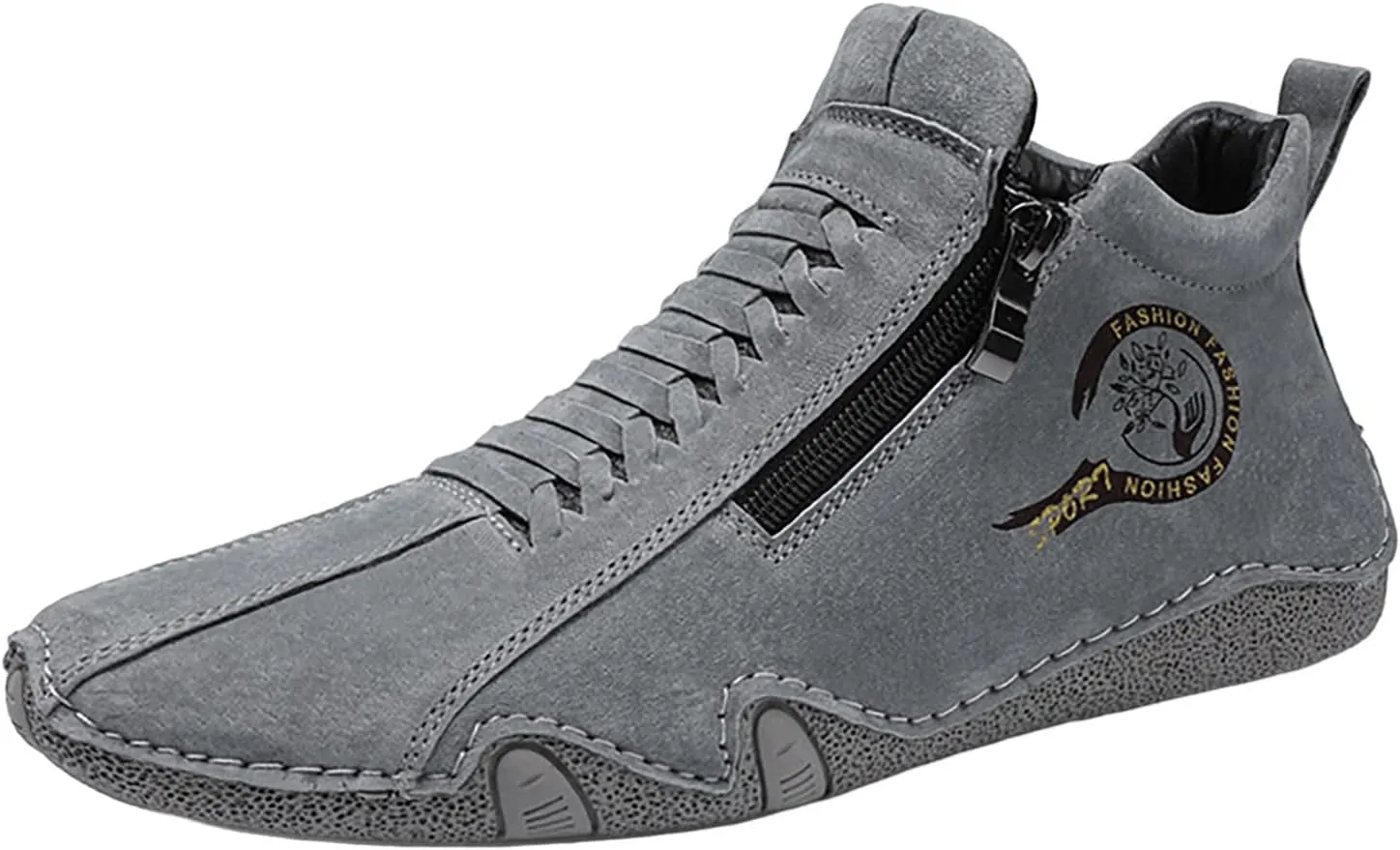 Slip on Walking Shoes for Men Casual Dressy PU Leather Memory Foam Breathable Lightweight Fashion Sneakers Non Slip Arch Support Cushioning Athletic Running Shoes