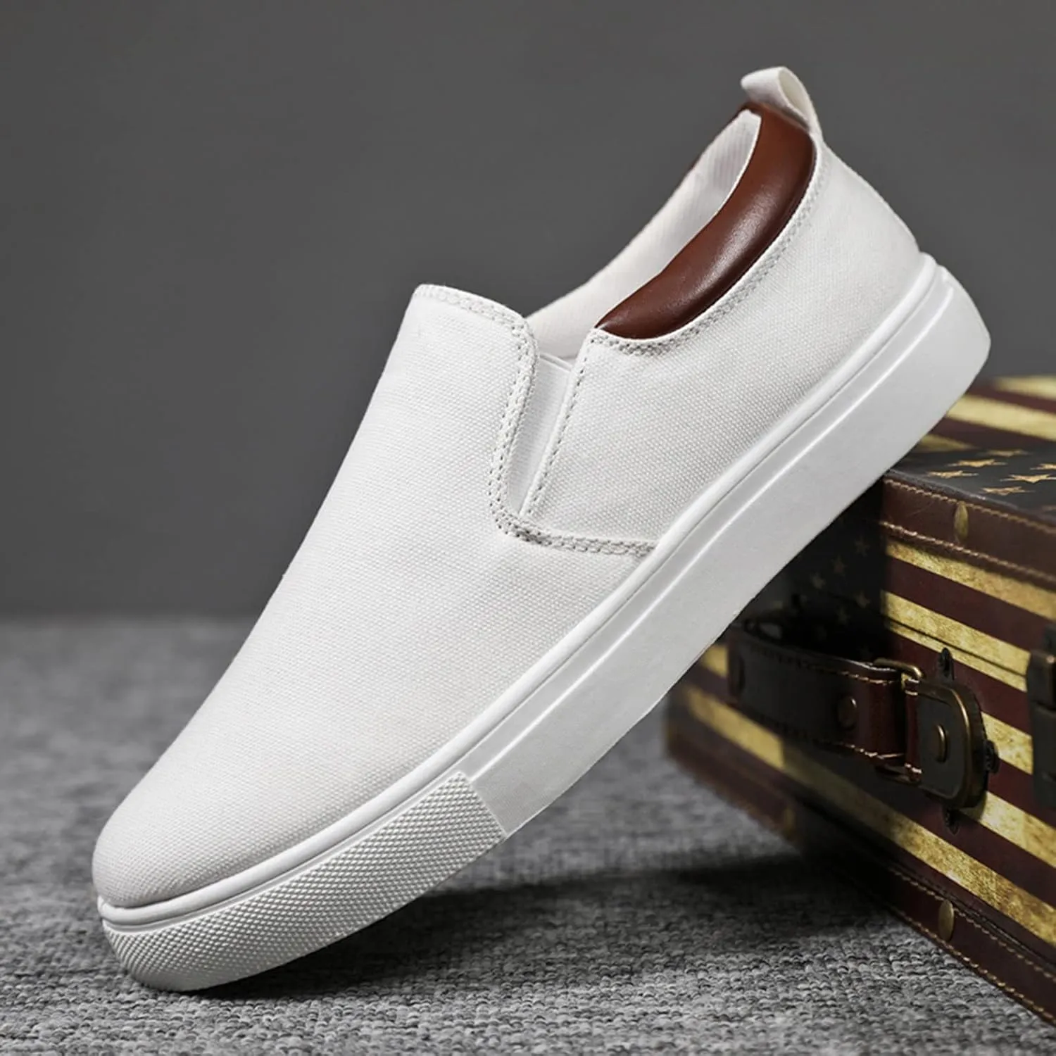 Slip on Walking Shoes for Men Comfy Knitted Memory Foam Breathable Lightweight Fashion Sneakers Non Slip Arch Support Cushioning Workout Tennis Shoes Wide Width