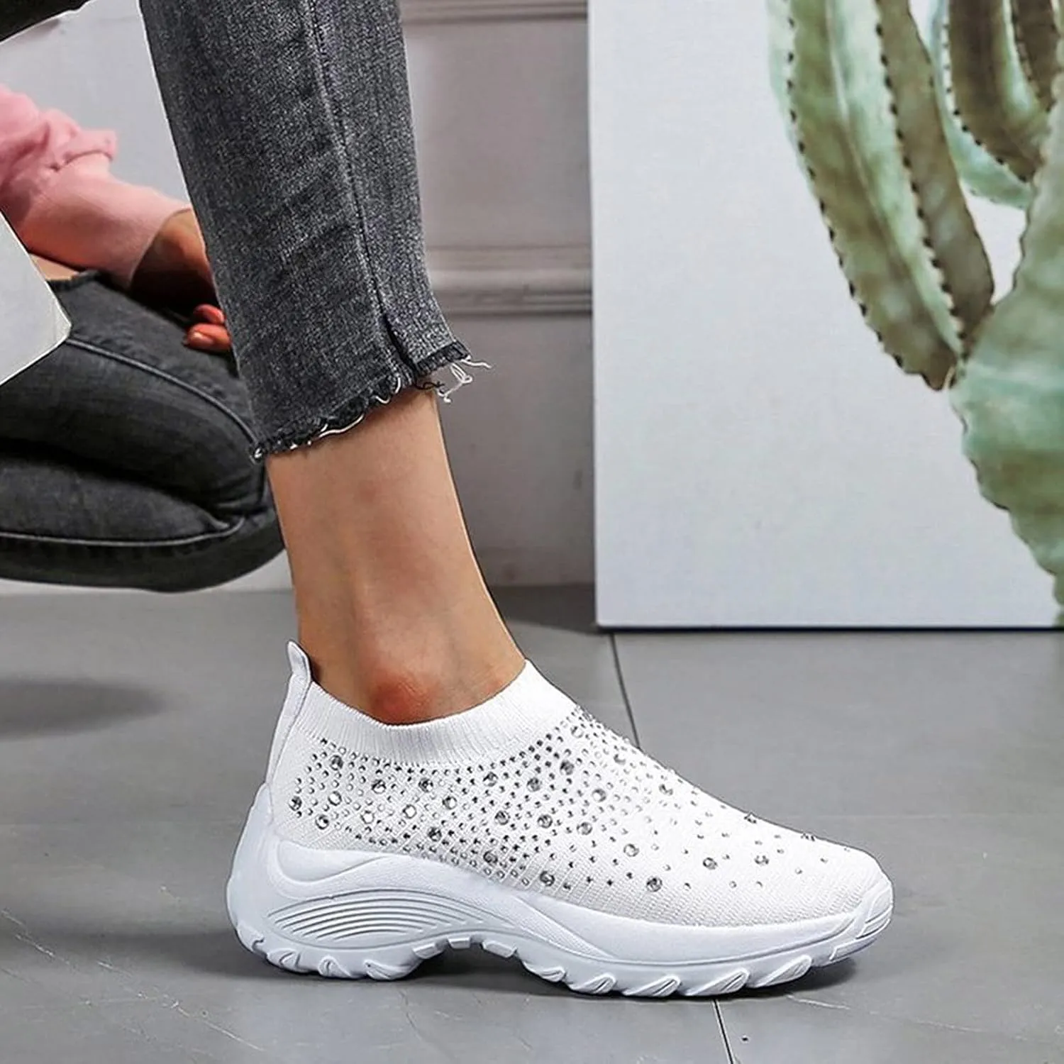 Sneakers for Walking Women Nurses Shoes for Women Comfortable Non Slip White Women's Tennis Shoes Size 9.5 Wide White Sneakers for Women Non Slip Women's Canvas Slip On Shoes Wide Width Size 11