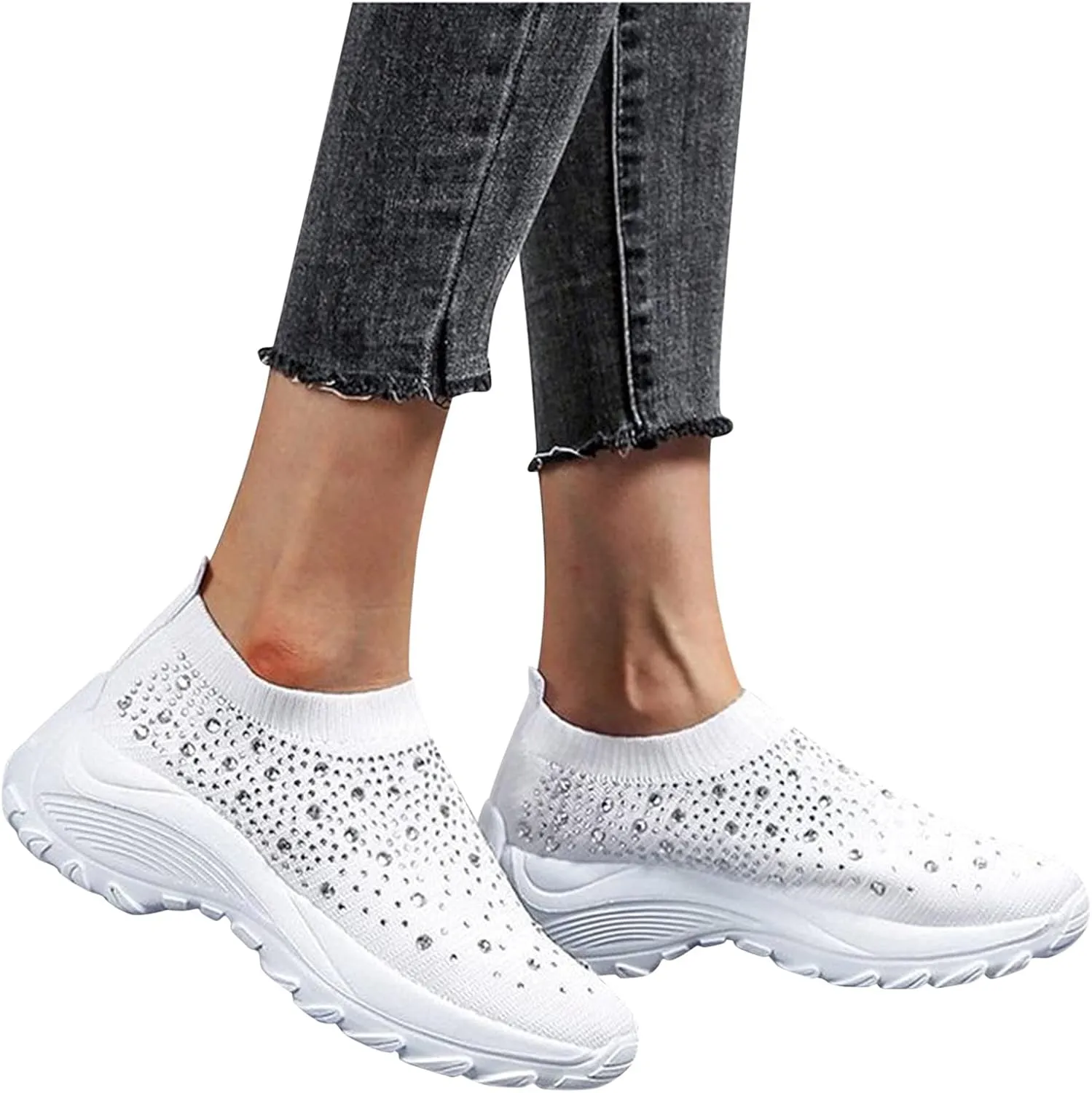Sneakers for Walking Women Nurses Shoes for Women Comfortable Non Slip White Women's Tennis Shoes Size 9.5 Wide White Sneakers for Women Non Slip Women's Canvas Slip On Shoes Wide Width Size 11