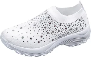 Sneakers for Walking Women Nurses Shoes for Women Comfortable Non Slip White Women's Tennis Shoes Size 9.5 Wide White Sneakers for Women Non Slip Women's Canvas Slip On Shoes Wide Width Size 11