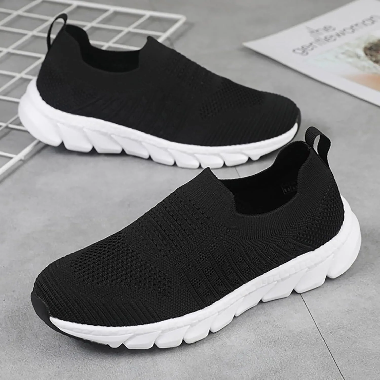 Sneakers for Women Walking Shoes Non-Slip Lightweight Tennis Womens Mesh Breathable Casual Wedges Fashion 2025 Platform Shoe Loafers Slip On