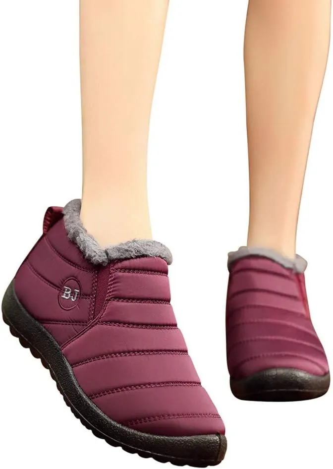 Snow Boots for Women Wide WidthEasy On Winter Boots for Ladies Womens Snow Boots Winter Shoes Warm Fur Lined Womens Short Snow Boot Steel Toe Boots for Men Snow Booties Men