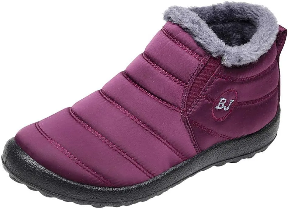 Snow Boots for Women Wide WidthEasy On Winter Boots for Ladies Womens Snow Boots Winter Shoes Warm Fur Lined Womens Short Snow Boot Steel Toe Boots for Men Snow Booties Men