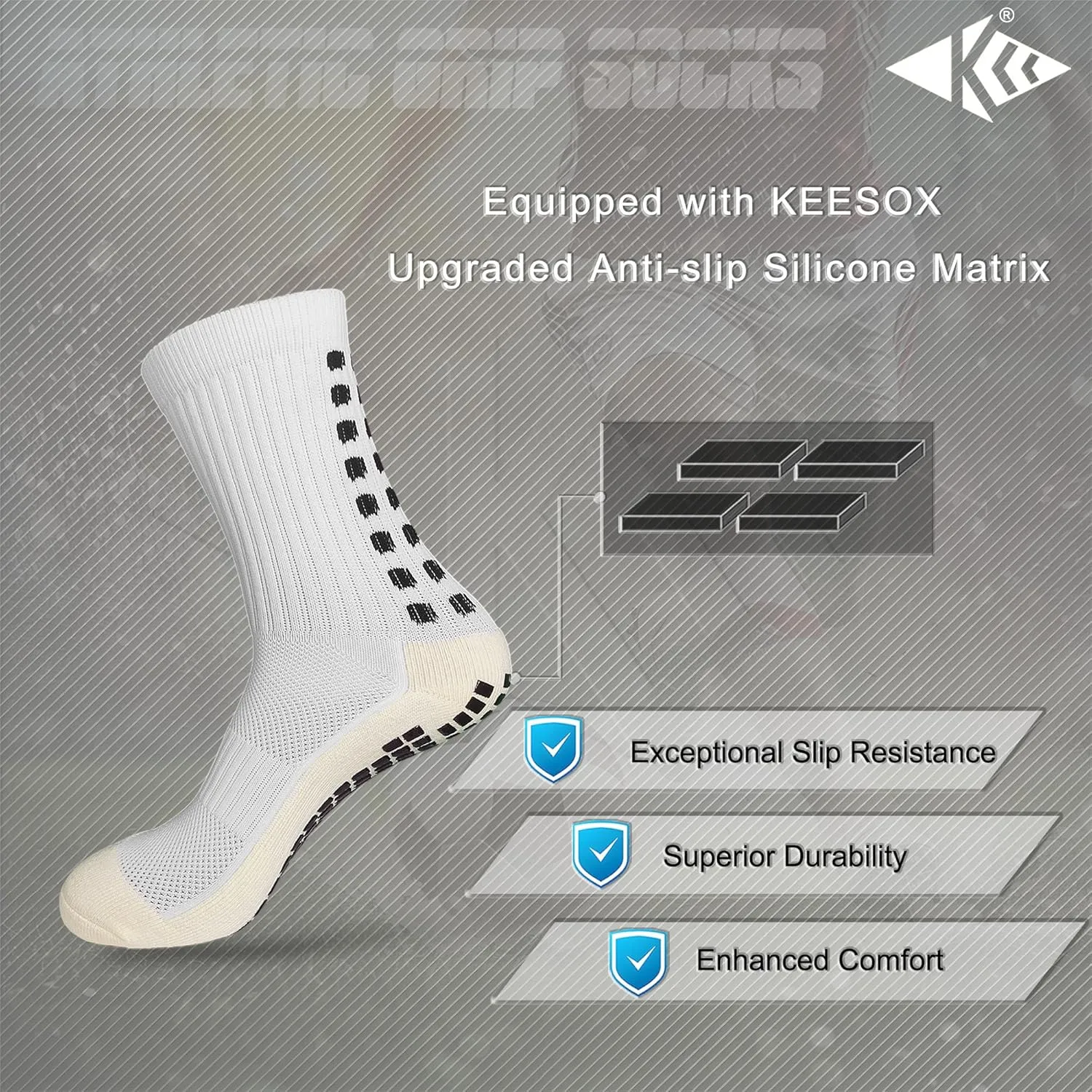 Soccer Grip Socks | Non-Slip Athletic Socks for Football, Basketball, Running | Men & Women