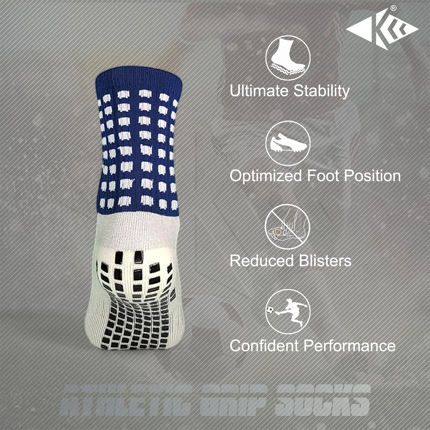 Soccer Grip Socks | Non-Slip Athletic Socks for Football, Basketball, Running | Men & Women