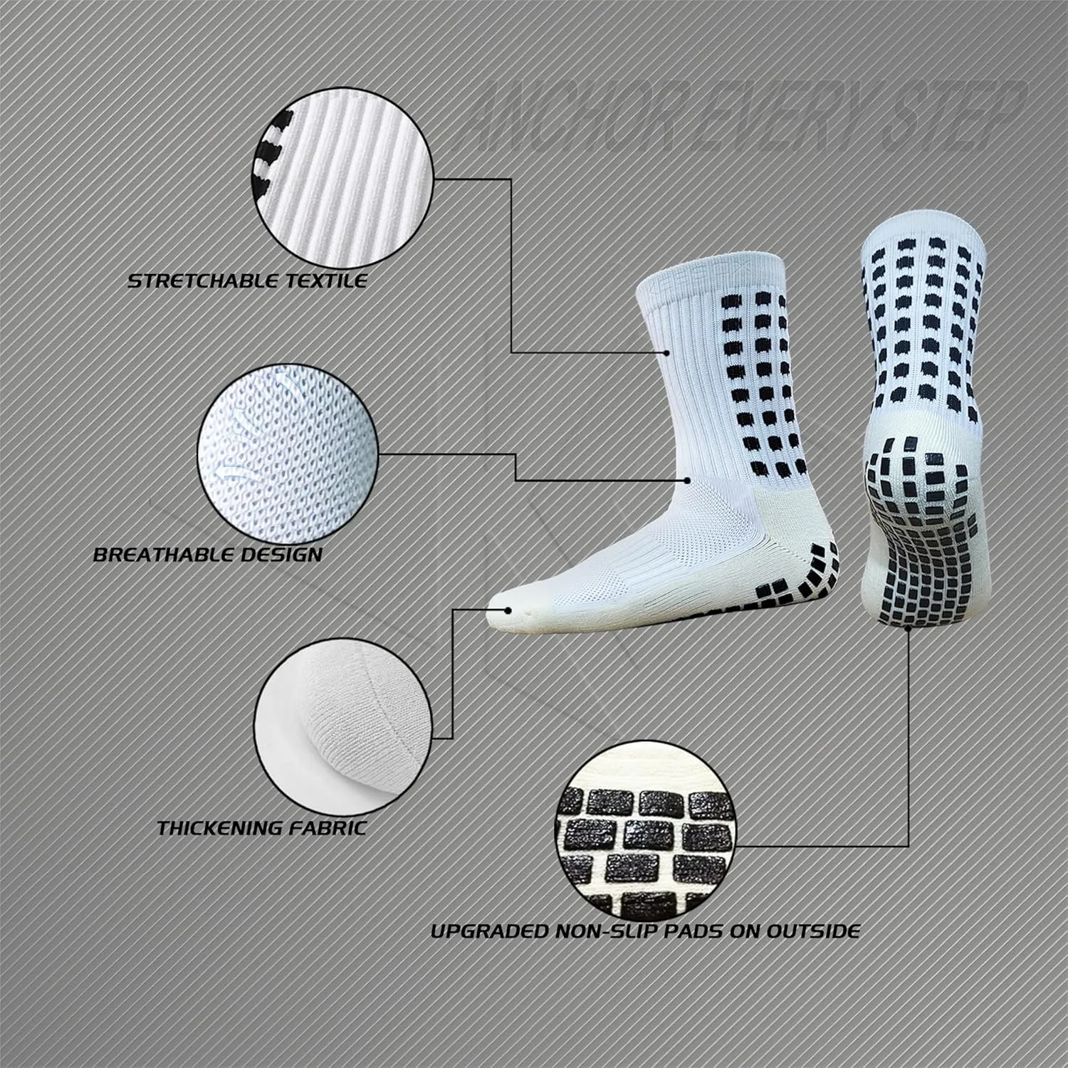 Soccer Grip Socks | Non-Slip Athletic Socks for Football, Basketball, Running | Men & Women