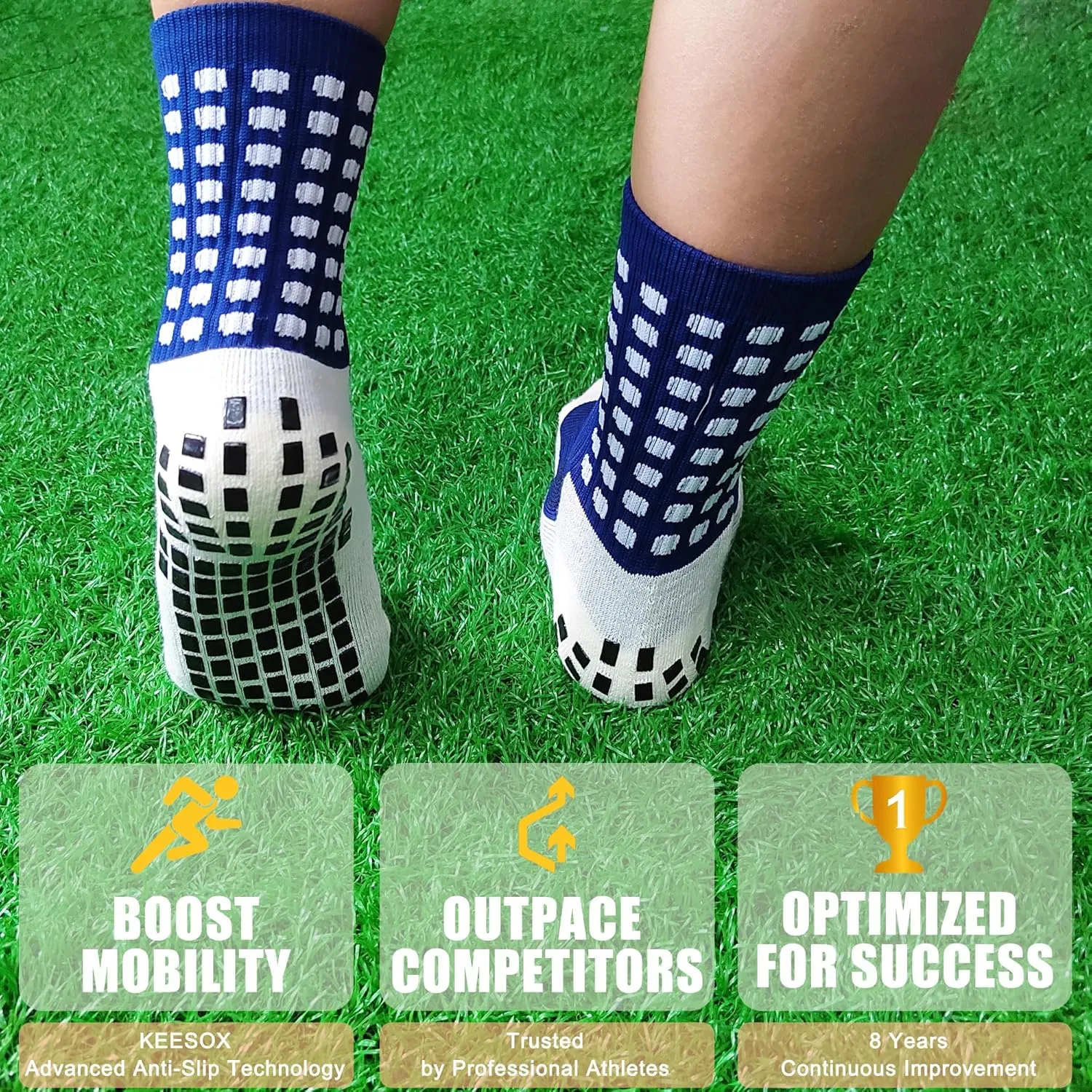 Soccer Grip Socks | Non-Slip Athletic Socks for Football, Basketball, Running | Men & Women