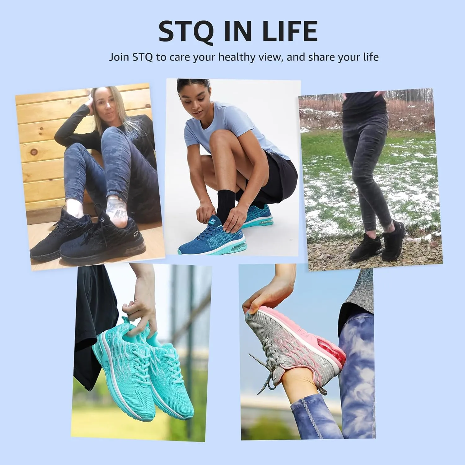 STQ Womens Air Running Shoes Non Slip Athletic Tennis Walking Workout Sneakers