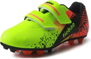 T&B Kids' Soccer Cleats Firm Ground Hook-and-Loop Football Boots Outdoor Sports(Little Kid/Big Kid) No.76660A