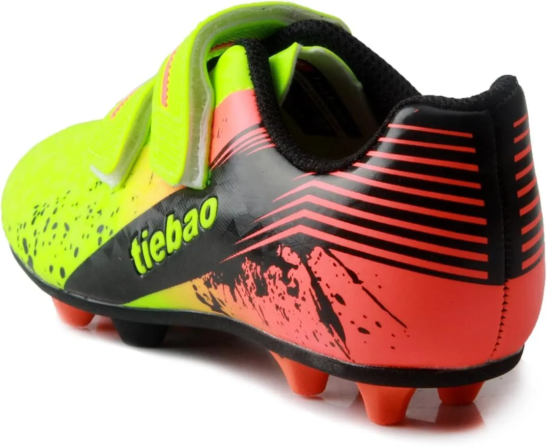T&B Kids' Soccer Cleats Firm Ground Hook-and-Loop Football Boots Outdoor Sports(Little Kid/Big Kid) No.76660A