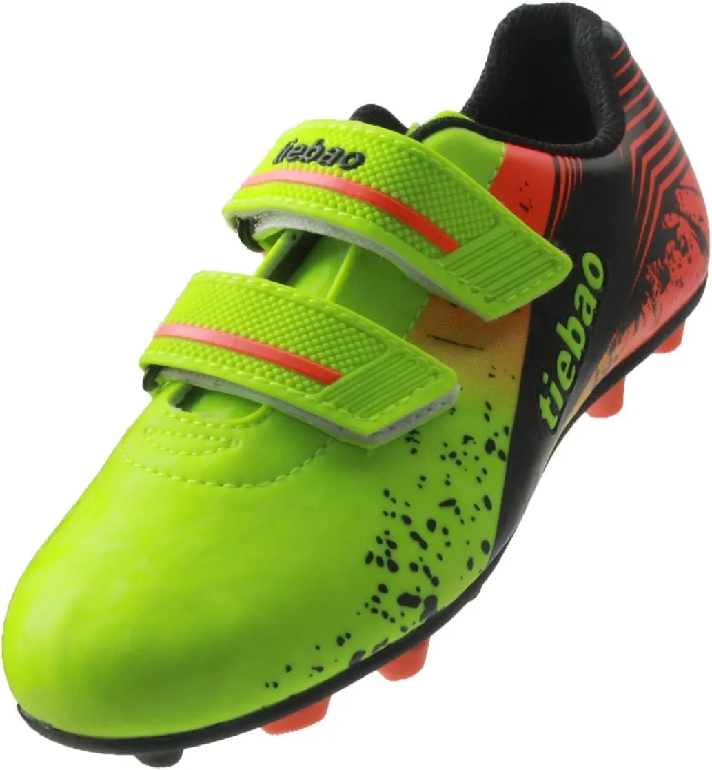 T&B Kids' Soccer Cleats Firm Ground Hook-and-Loop Football Boots Outdoor Sports(Little Kid/Big Kid) No.76660A