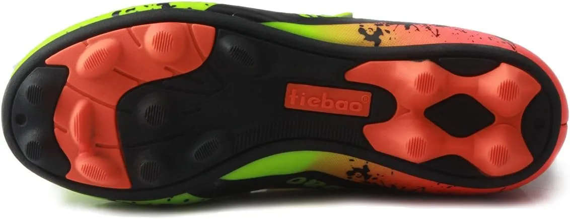 T&B Kids' Soccer Cleats Firm Ground Hook-and-Loop Football Boots Outdoor Sports(Little Kid/Big Kid) No.76660A