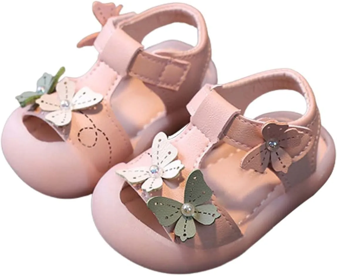 Toddler Baby Girl Shoes Breathable Shoe Dew Toe Shoe Bag Head Sandals Girl Sandals Baby Soft Shoe Covers Kids Heels (Pink, 5 Infant)