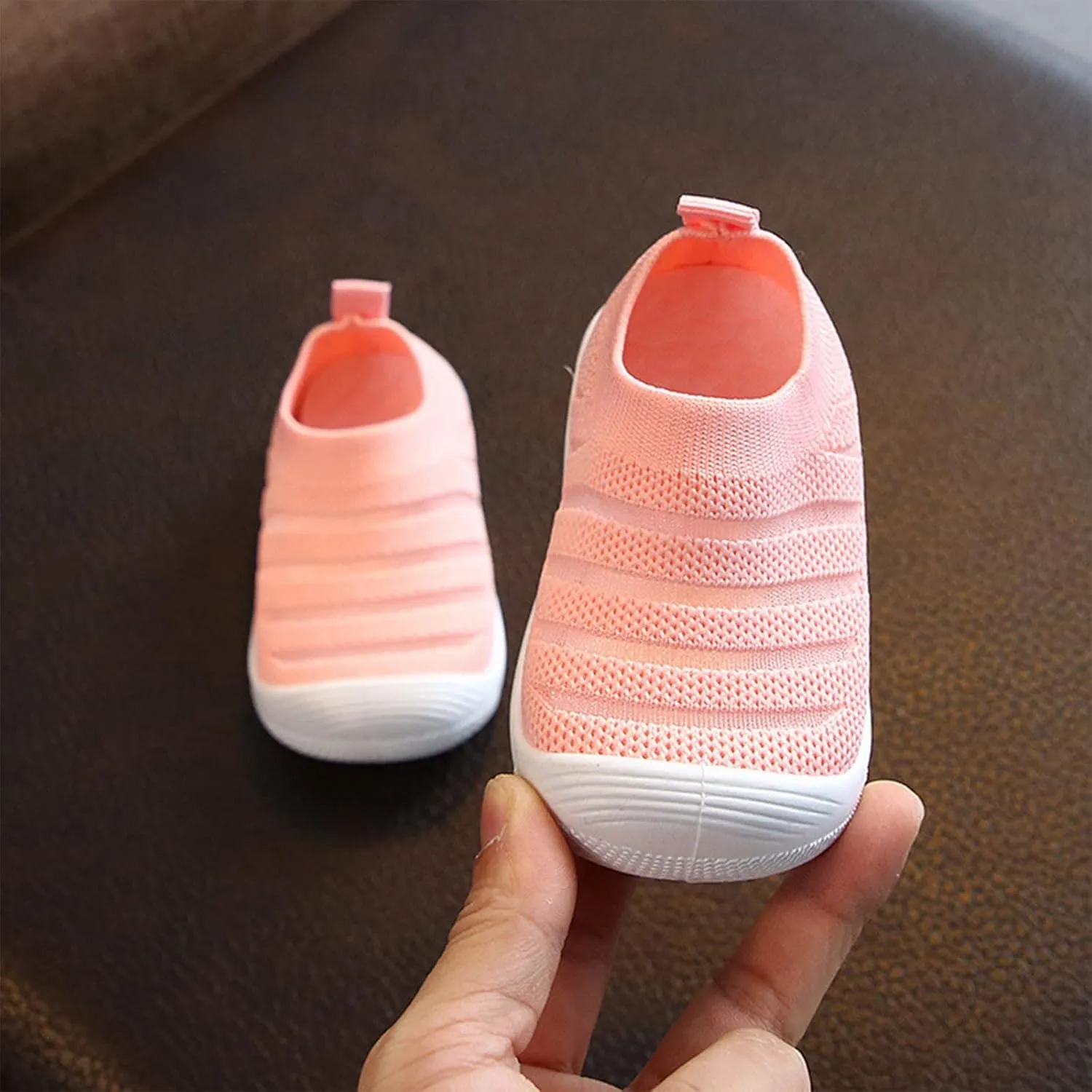 Toddler Basketball Shoes Summer and Autumn Cute Girls Flying Woven Mesh Breathable Flat Solid Little Girl Toddler Shoes