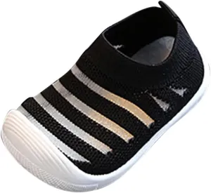 Toddler Basketball Shoes Summer and Autumn Cute Girls Flying Woven Mesh Breathable Flat Solid Little Girl Toddler Shoes