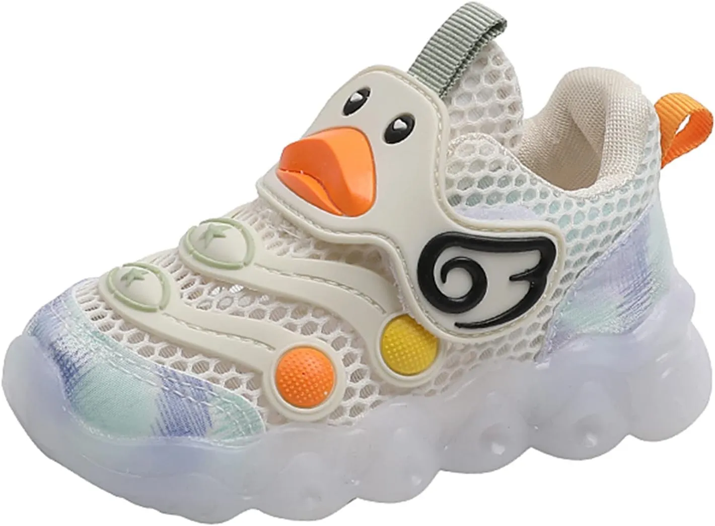 Toddler Boys Girls Light Up Sports Shoes Duck LED Flashing Sneakers Lightweight Mesh Breathable Running Sneakers
