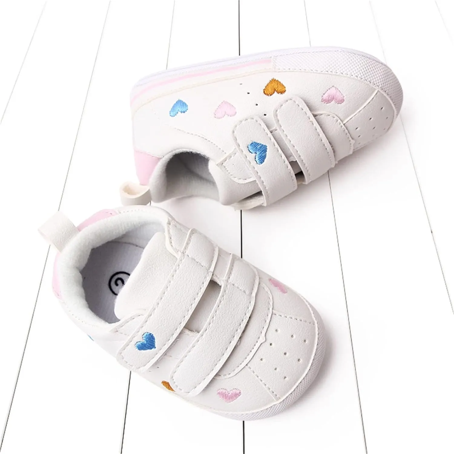 Toddler Shoes Infant Shoes Boys and Girls Sports Shoes Flat Bottom Light Double Strap Hook Loop Comfortable Born Shoes