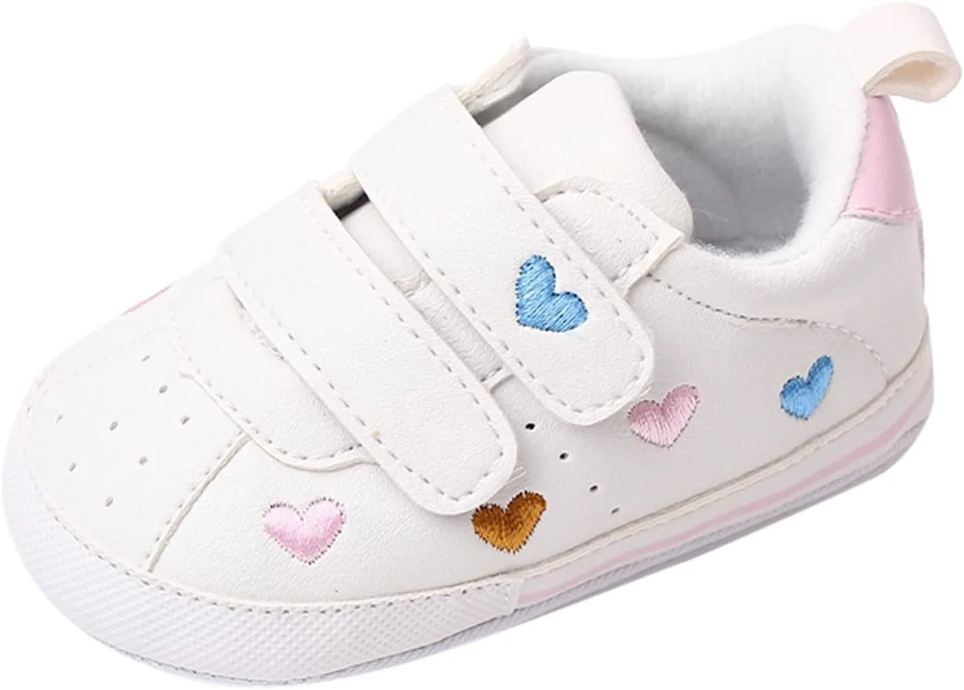 Toddler Shoes Infant Shoes Boys and Girls Sports Shoes Flat Bottom Light Double Strap Hook Loop Comfortable Born Shoes