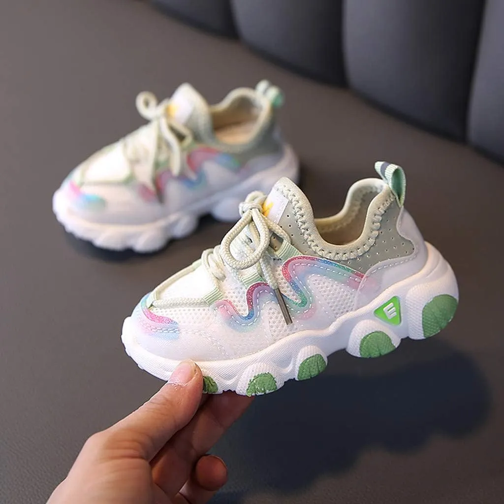 Toddler Sneakers, Toddler Infant Kids Baby Girls Mesh Breathable Lace Up Soft Shoes Sneakers