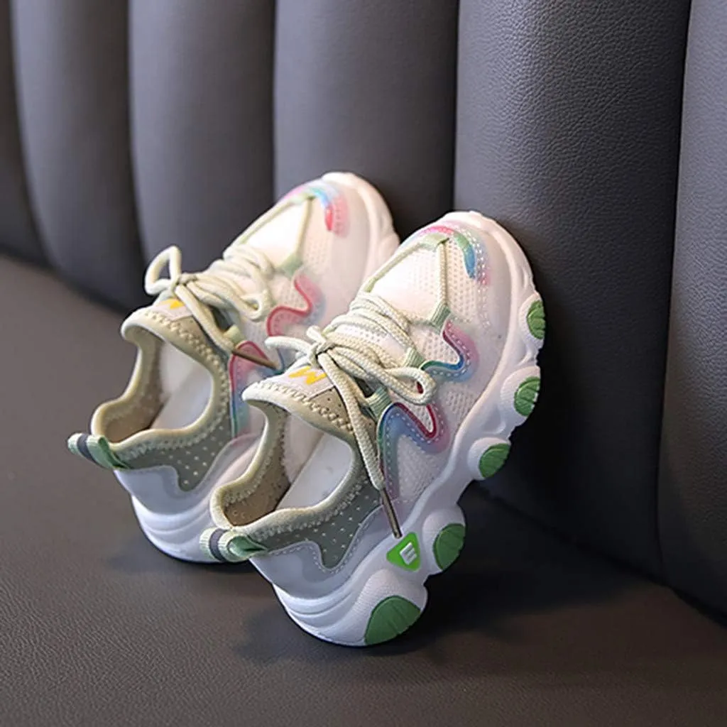 Toddler Sneakers, Toddler Infant Kids Baby Girls Mesh Breathable Lace Up Soft Shoes Sneakers