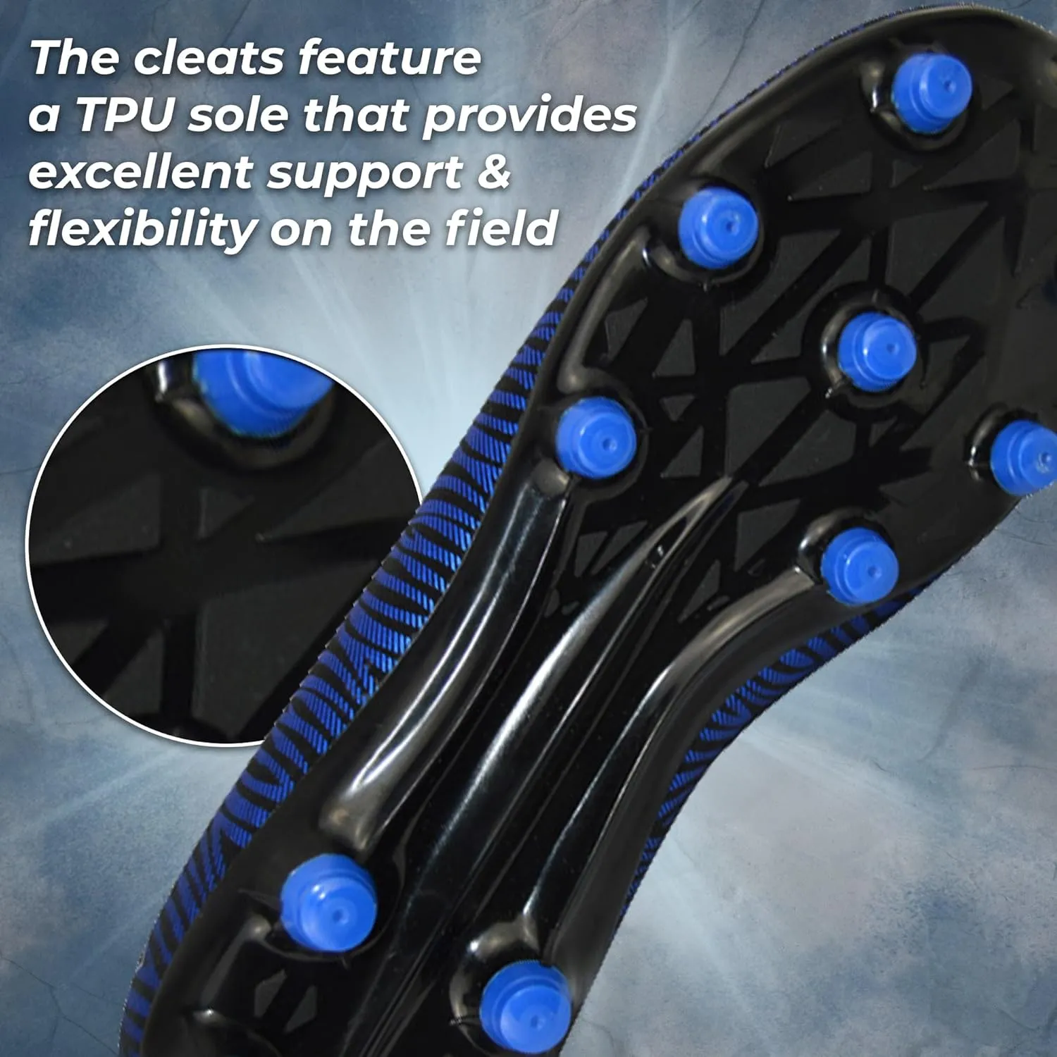 Vizari Teramo Firm Ground Football Shoes for Kids | Youth-Specific Soccer Cleats with Durable TPU Sole for Traction | Adjustable Fit for Boys and Girls with Padded Heel for Comfort and Performance