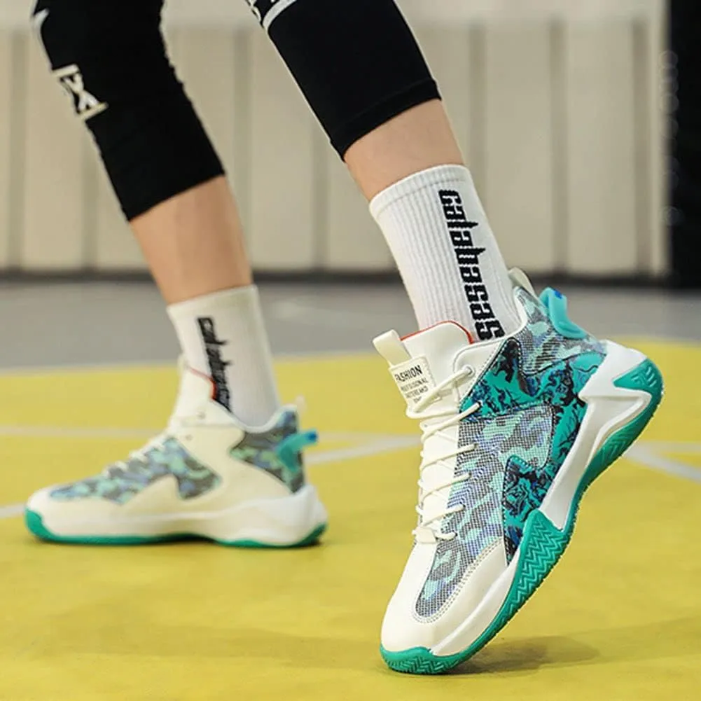 WILTENA Mens Fashion Non Slip Breathable Basketball Shoes Boy's Athletic Running Sports Shock Absorption Sneakers Youth Casual Shoes