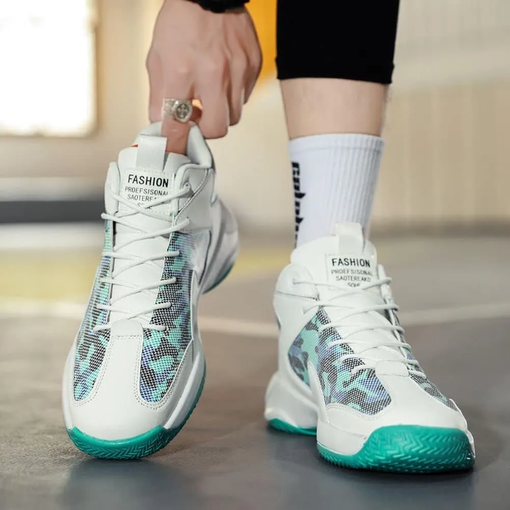 WILTENA Mens Fashion Non Slip Breathable Basketball Shoes Boy's Athletic Running Sports Shock Absorption Sneakers Youth Casual Shoes