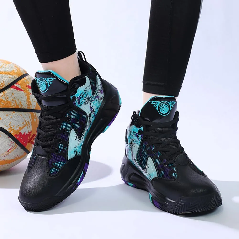 WILTENA Womens Mesh Breathable Basketball Shoes Mens Anti Slip Sneakers Unisex Fashion Running Sneakers Colorful Painting Sports Shoes