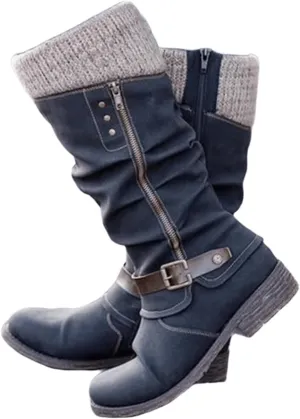 Winter Boots For Women 2022 Trendy Lace-up Combat Boots Mid-calf Military Booties Side Zipper Platform Warm Walking Shoe